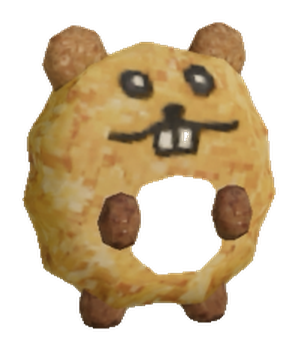 Burnhamster, a round toasted hamster with singed fur